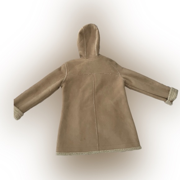 GAP Kids Girl Faux Suede Long Sherpa Hooded Coat Size:XL (12) - Picture 4 of 5